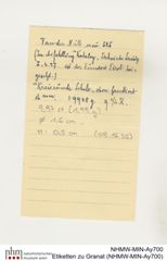 Etiketten zu Granat (NHMW-MIN-Ay700)